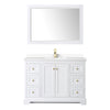 Custom image for White with Brushed Gold Trim / White Cultured Marble / 46