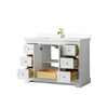 Custom image for White with Brushed Gold Trim / White Cultured Marble / No Mirror