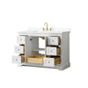 Custom image for White with Brushed Gold Trim / White Cultured Marble / No Mirror