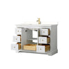 Custom image for White with Brushed Gold Trim / White Quartz / No Mirror