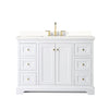 Custom image for White with Brushed Gold Trim / White Quartz / No Mirror