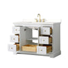 Custom image for White with Brushed Gold Trim / White Quartz / No Mirror