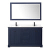 Custom image for Dark Blue with Matte Black Trim / Carrara Cultured Marble / 58