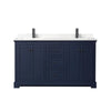 Custom image for Dark Blue with Matte Black Trim / Carrara Cultured Marble / No Mirror