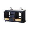 Custom image for Dark Blue with Matte Black Trim / Carrara Cultured Marble / No Mirror
