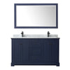 Custom image for Dark Blue with Matte Black Trim / White Carrara Marble / 58