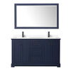 Custom image for Dark Blue with Matte Black Trim / White Cultured Marble / 58
