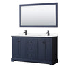 Custom image for Dark Blue with Matte Black Trim / White Cultured Marble / 58