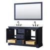 Custom image for Dark Blue with Matte Black Trim / White Cultured Marble / 58