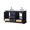 Custom image for Dark Blue with Matte Black Trim / White Cultured Marble / No Mirror