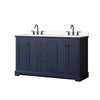 Custom image for Dark Blue with Matte Black Trim / White Cultured Marble / No Mirror