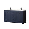 Custom image for Dark Blue with Matte Black Trim / White Quartz / No Mirror