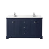 Custom image for Dark Blue with Polished Chrome Trim / Carrara Cultured Marble / No Mirror