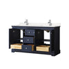 Custom image for Dark Blue with Polished Chrome Trim / Carrara Cultured Marble / No Mirror