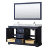 Custom image for Dark Blue with Polished Chrome Trim / White Carrara Marble / 58