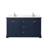 Custom image for Dark Blue with Brushed Gold Trim / Carrara Cultured Marble / No Mirror
