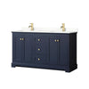Custom image for Dark Blue with Brushed Gold Trim / Giotto Quartz / No Mirror