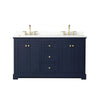Custom image for Dark Blue with Brushed Gold Trim / Giotto Quartz / No Mirror