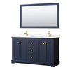 Custom image for Dark Blue with Brushed Gold Trim / White Cultured Marble / 58