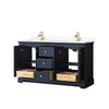 Custom image for Dark Blue with Brushed Gold Trim / White Cultured Marble / No Mirror
