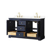 Custom image for Dark Blue with Brushed Gold Trim / White Cultured Marble / No Mirror