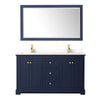 Custom image for Dark Blue with Brushed Gold Trim / White Quartz / 58