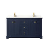 Custom image for Dark Blue with Brushed Gold Trim / White Quartz / No Mirror