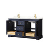 Custom image for Dark Blue with Brushed Gold Trim / White Quartz / No Mirror
