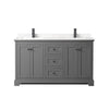 Custom image for Dark Gray with Matte Black Trim / Carrara Cultured Marble / No Mirror