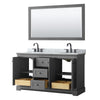 Custom image for Dark Gray with Matte Black Trim / White Carrara Marble / 58