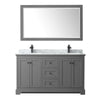 Custom image for Dark Gray with Matte Black Trim / White Carrara Marble / 58
