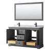 Custom image for Dark Gray with Matte Black Trim / White Carrara Marble / 58