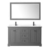 Custom image for Dark Gray with Matte Black Trim / White Cultured Marble / 58