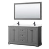 Custom image for Dark Gray with Matte Black Trim / White Cultured Marble / 58