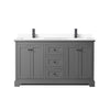 Custom image for Dark Gray with Matte Black Trim / White Cultured Marble / No Mirror