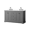 Custom image for Dark Gray with Matte Black Trim / White Cultured Marble / No Mirror