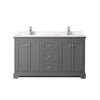 Custom image for Dark Gray with Polished Chrome Trim / Carrara Cultured Marble / No Mirror