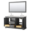 Custom image for Dark Gray with Polished Chrome Trim / Carrara Cultured Marble / 58