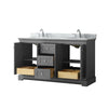 Custom image for Dark Gray with Polished Chrome Trim / White Carrara Marble / No Mirror