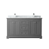 Custom image for Dark Gray with Polished Chrome Trim / White Carrara Marble / No Mirror