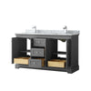 Custom image for Dark Gray with Polished Chrome Trim / White Carrara Marble / No Mirror