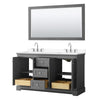 Custom image for Dark Gray with Polished Chrome Trim / White Cultured Marble / 58