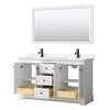 Custom image for White with Matte Black Trim / Carrara Cultured Marble / 58