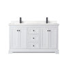 Custom image for White with Matte Black Trim / Carrara Cultured Marble / No Mirror