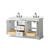 Custom image for White with Matte Black Trim / Carrara Cultured Marble / No Mirror