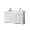Custom image for White with Matte Black Trim / Carrara Cultured Marble / No Mirror
