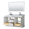 Custom image for White with Matte Black Trim / White Carrara Marble / 58