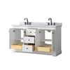 Custom image for White with Matte Black Trim / White Carrara Marble / No Mirror