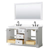 Custom image for White with Matte Black Trim / White Cultured Marble / 58
