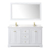 Custom image for White with Brushed Gold Trim / Carrara Cultured Marble / 58